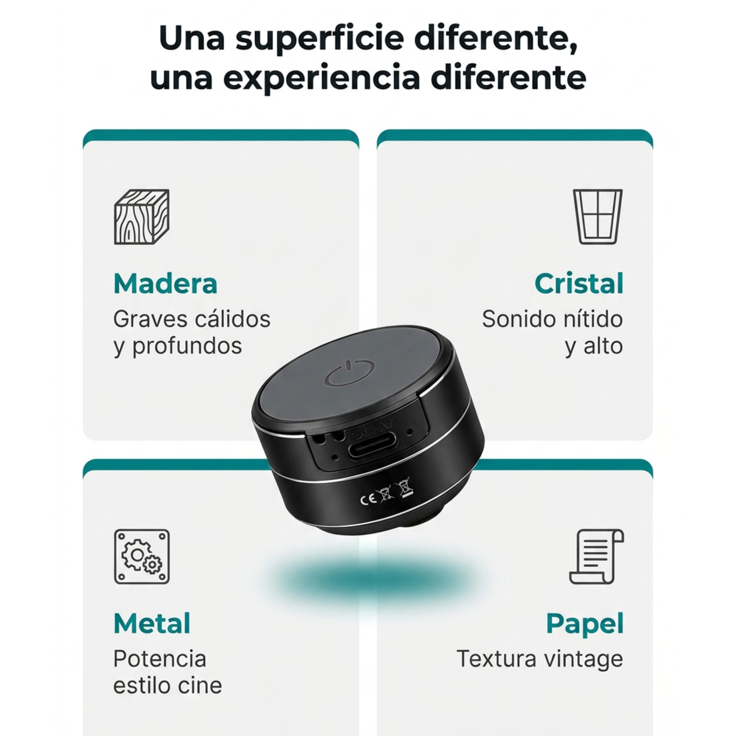 Altavoz que convierte superficies en música